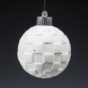 Set of Porcelain Luminous Christmas Balls "White Christmas" 6pcs